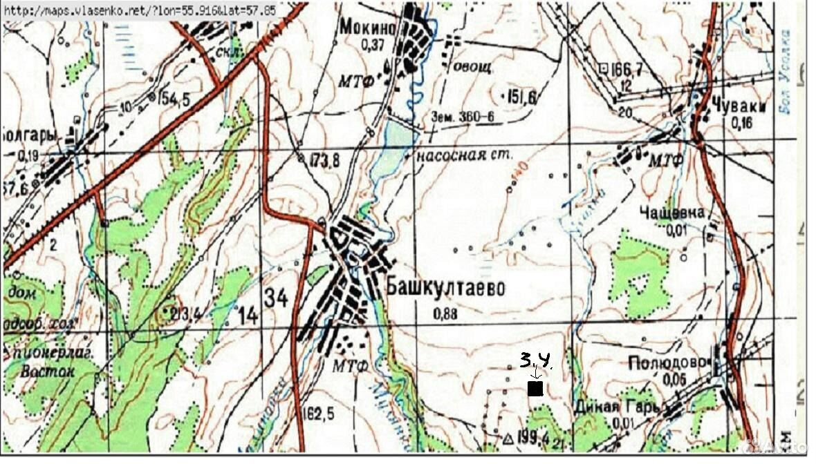 Карта култаево со спутника