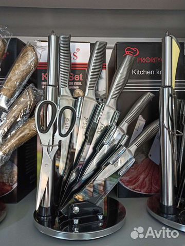 Набор кухонных нерж.ножей Bass. 7предм с подст-ой