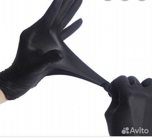 Чёрные нитриловые перчатки Wally Plastic