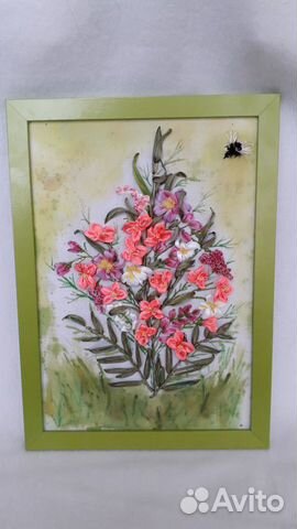 Картина вышивка лентами