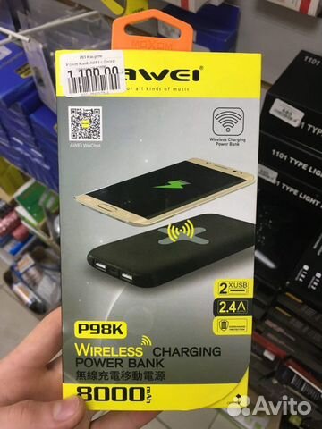 Портативная зарядка awei новый