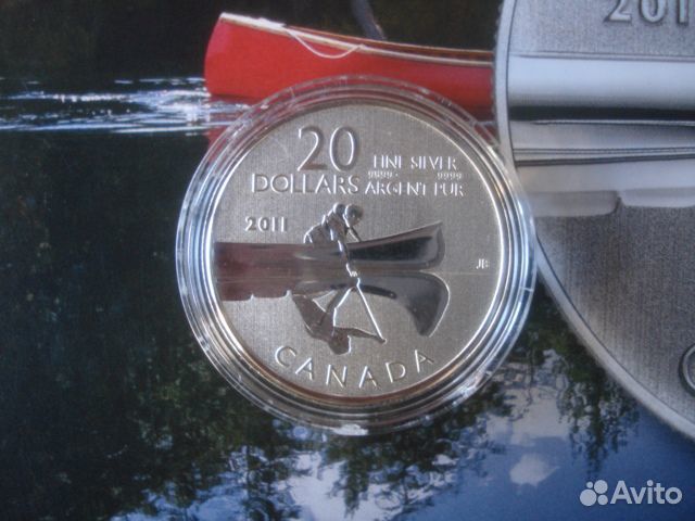20 долларов 2011г. Канада. Серебро