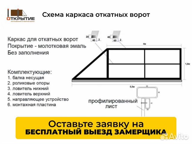 Каркасы для откатных ворот