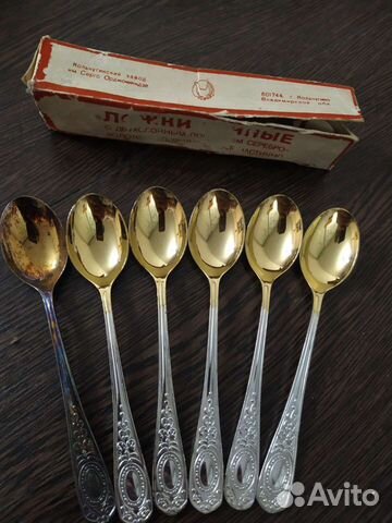 Ложки чайные с двухслойным покрытием серебро-золот