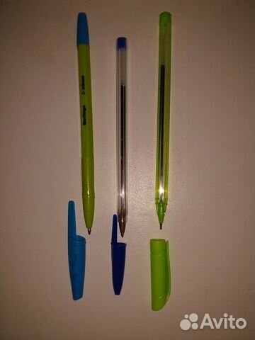 Ручки шариковые со стержнями (синие)