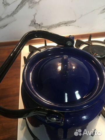 Чайник эмалированный синий