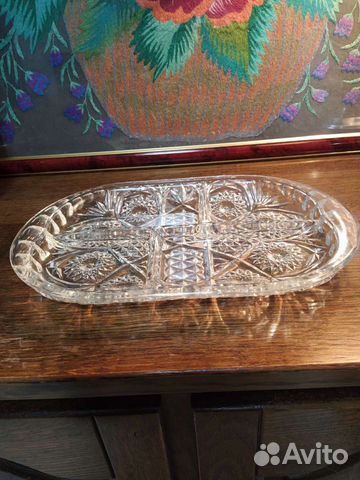 Блюдо-менажница хрустальная СССР