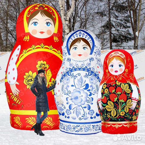 Надувная русская Матрёшка на Масленицу