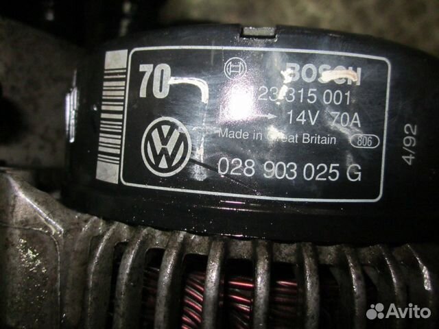 Генератор для Фольксваген Кадди 1.4 1.6 1.9 Генератор для Фольксваген Кадди 1.4 1.6 1.9