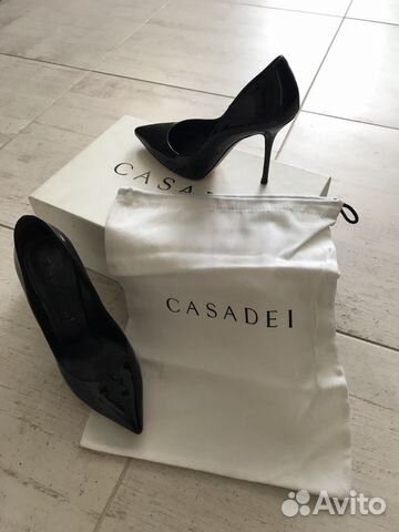 Туфли Casadei, натуральная кожа(чёрный лак) Туфли Casadei, натуральная кожа(чёрный лак)