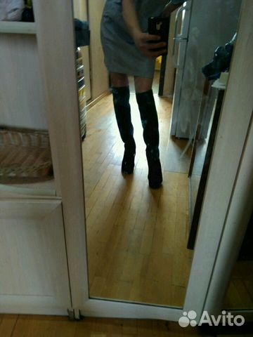 Сапоги ботфорты замша