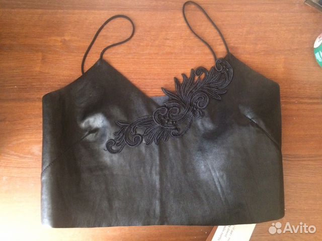Кожаная майка, топ
