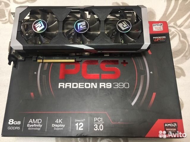 PowerColor AMD Radeon R9 390 PCS отл состояние гар