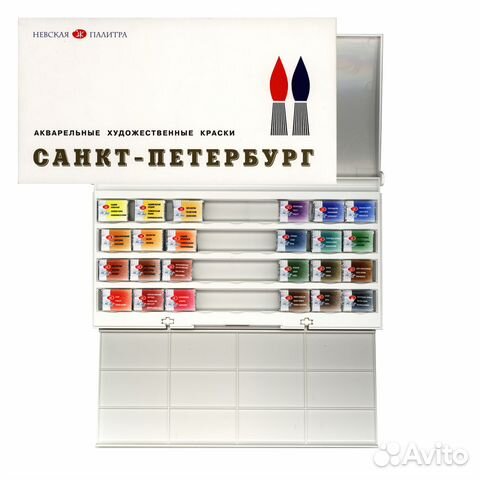 Краски акварельные Санкт- Петербург 24 цв пластик