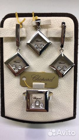 Золотой комплект с бриллиантами шопард chopard