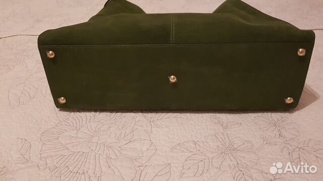 Сумка fendi из замши зеленого цвета, оригинал