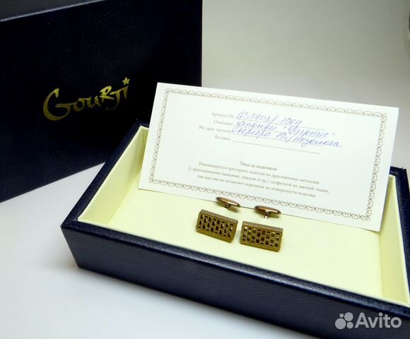 Запонки Gourji Кирпич, серебро 925 пробы, оригинал Запонки Gourji Кирпич, серебро 925 пробы, оригинал
