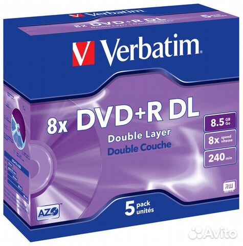 89650018600 DVD-диск Verbatim DVD+R 8.5Gb