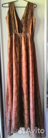 Платье в пол мелкий леопард