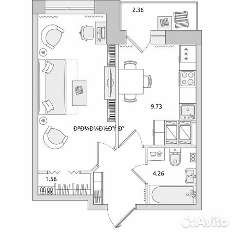 1-к квартира, 36 м², 22/24 эт. 1-к квартира, 36 м², 22/24 эт.