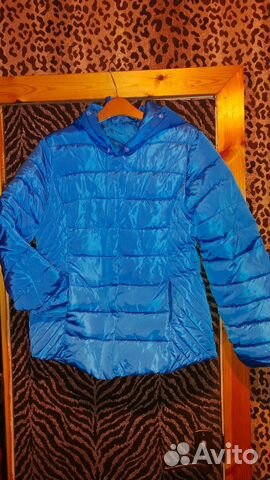 Куртка на синтепоне бирюзовая с капюшоном