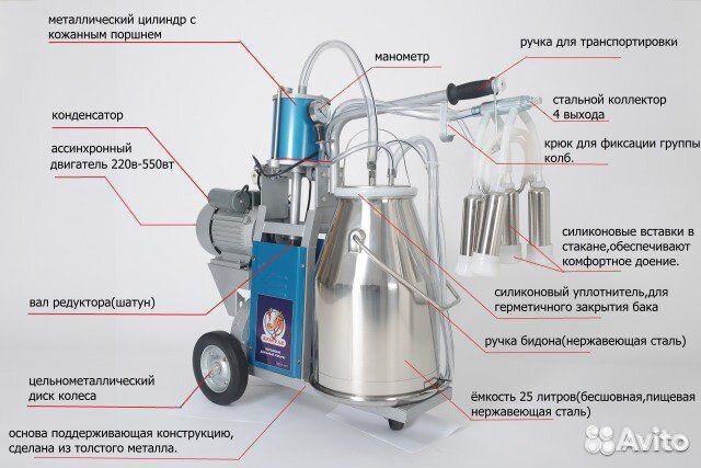 Схема доильного аппарата доюшка