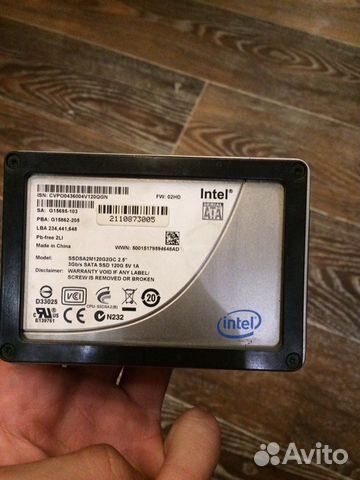 Intel x25-m g2 120гб