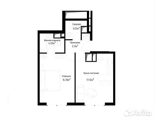 1-к квартира, 47 м², 12/32 эт. 1-к квартира, 47 м², 12/32 эт.