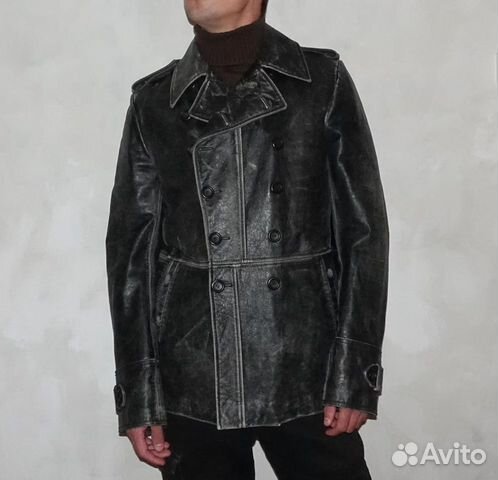 Кожаное пальто D&G