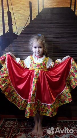 Костюм русско-народный:сарафан+рубашка,5-7л,прокат Костюм русско-народный:сарафан+рубашка,5-7л,прокат