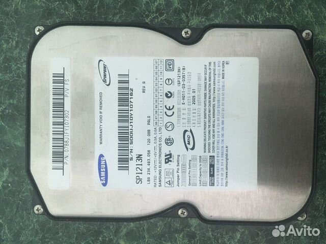 Жесткий диск SAMSUNG sp1213n 120GB б/у