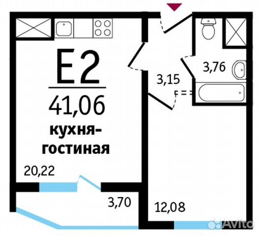 1-к квартира, 41 м², 7/19 эт.