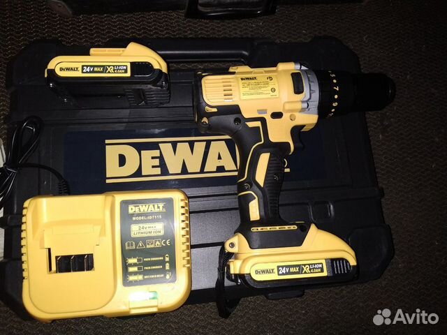 Ударный шуруповерт dewalt 24w, 4ah, сверлит бетон