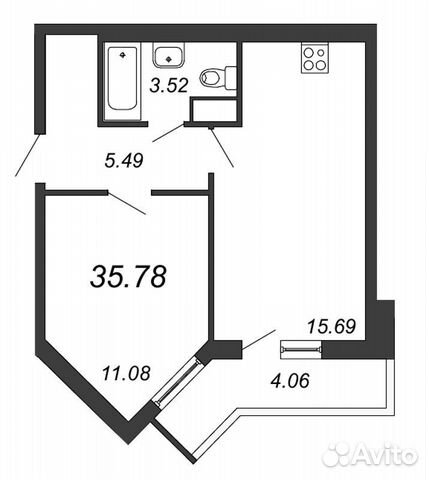 2-к квартира, 35.8 м², 3/25 эт. 2-к квартира, 35.8 м², 3/25 эт.