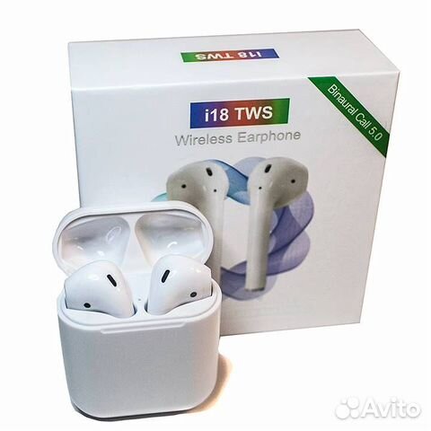 Наушники AirPods i18 TWS 5.0 с анимацией Наушники AirPods i18 TWS 5.0 с анимацией