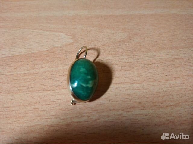 Серьги с зеленой яшмой серебро 875 Винтаж добор