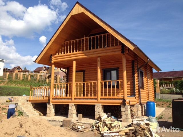 Сруб бани 6 х 8,1 м, из оцб. Зимний лес. Монтаж Сруб бани 6 х 8,1 м, из оцб. Зимний лес. Монтаж