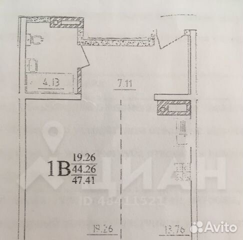1-к квартира, 48 м², 12/15 эт.