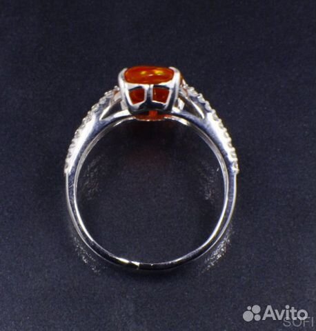 Серебряное кольцо с опалом и фианитом натуральным