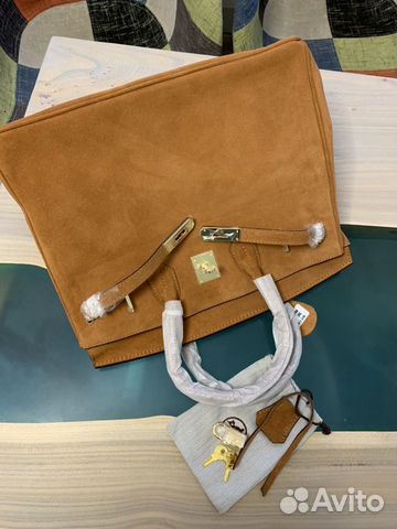 Сумка женская Hermes натуральная замша рыжая