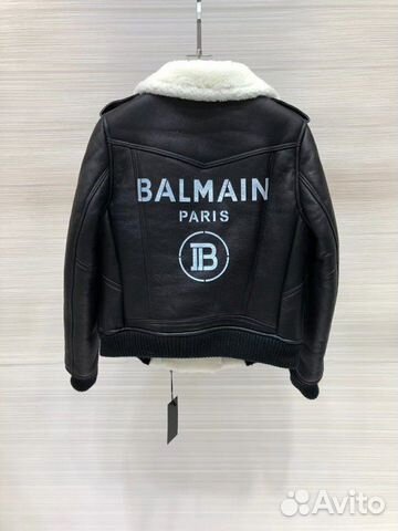 Кожаная куртка с овчиной Balmain