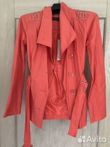 Укорочённый плащ тренч новый S