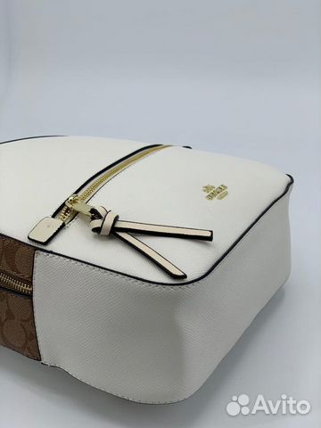 Новый женский рюкзак из кожи белый Coach