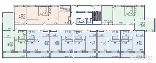 3-к квартира, 81.1 м², 7/18 эт. 3-к квартира, 81.1 м², 7/18 эт.