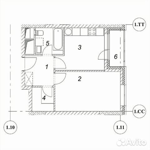 1-к квартира, 39.5 м², 13/22 эт. 1-к квартира, 39.5 м², 13/22 эт.