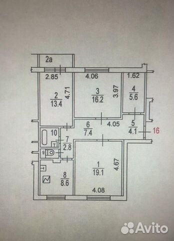 3-к квартира, 81.9 м², 11/12 эт. 3-к квартира, 81.9 м², 11/12 эт.