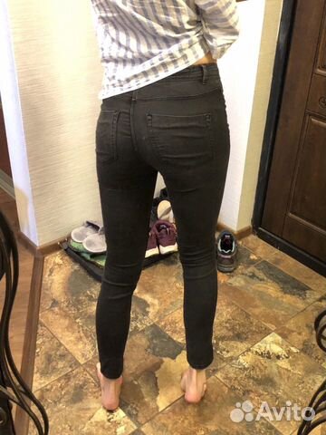 Джинсы чёрные zara. Брюки. Штаны