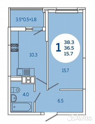 1-к квартира, 38.3 м², 9/20 эт. 1-к квартира, 38.3 м², 9/20 эт.