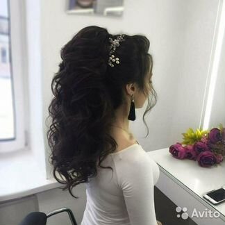 Локоны, прически, макияж