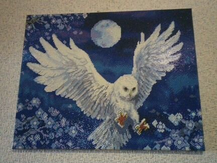 Полярная сова, алмазная вышивка